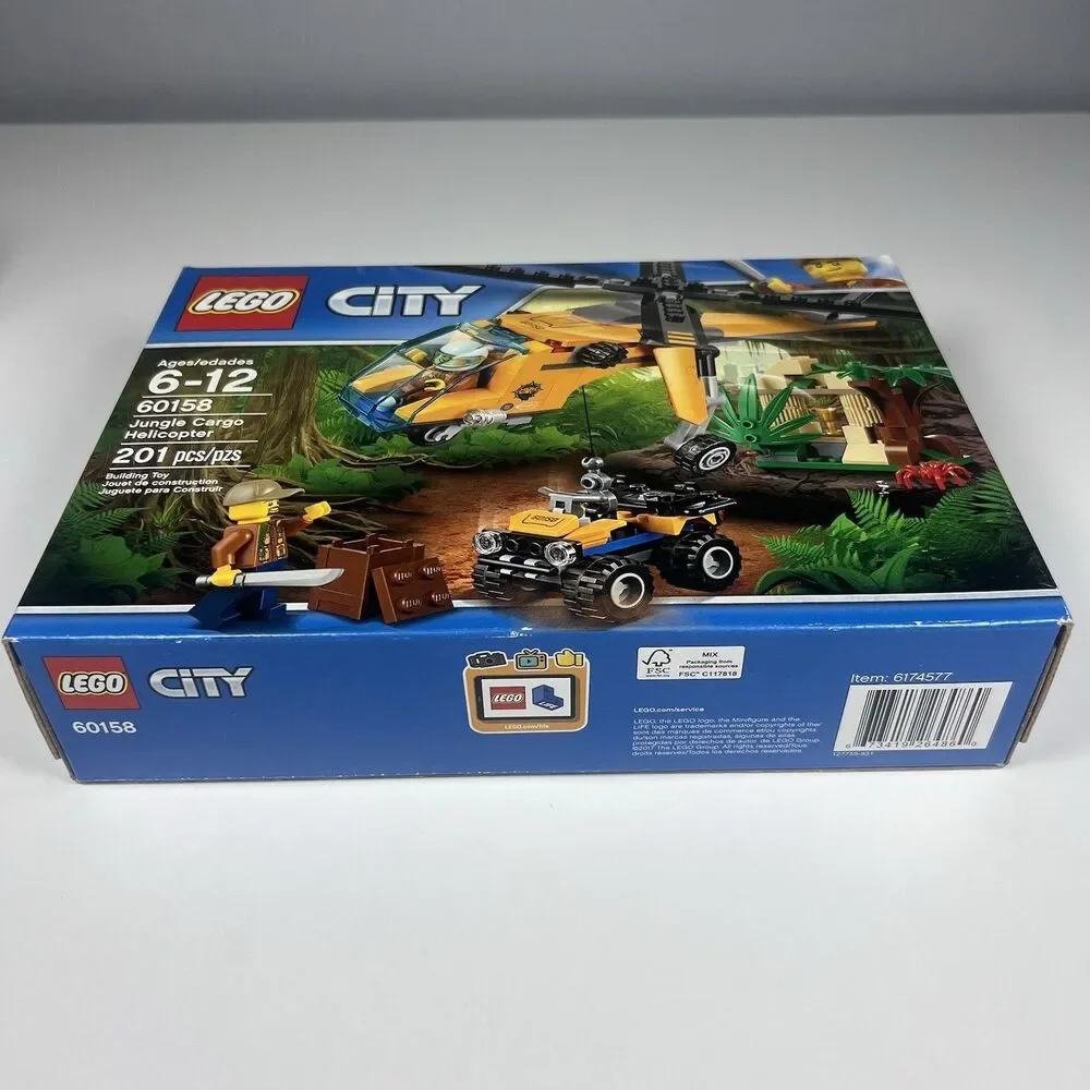 LEGO City Jungle Cargo Helicopter 60158 Multicolor 201 Pcs Bldg Toy Set New!
